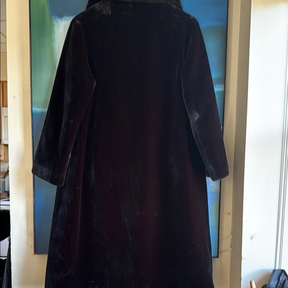 Elegant Vintage Borgazia Fairmoor Black Double-Breasted faux fur Coat - Picture 4 of 5